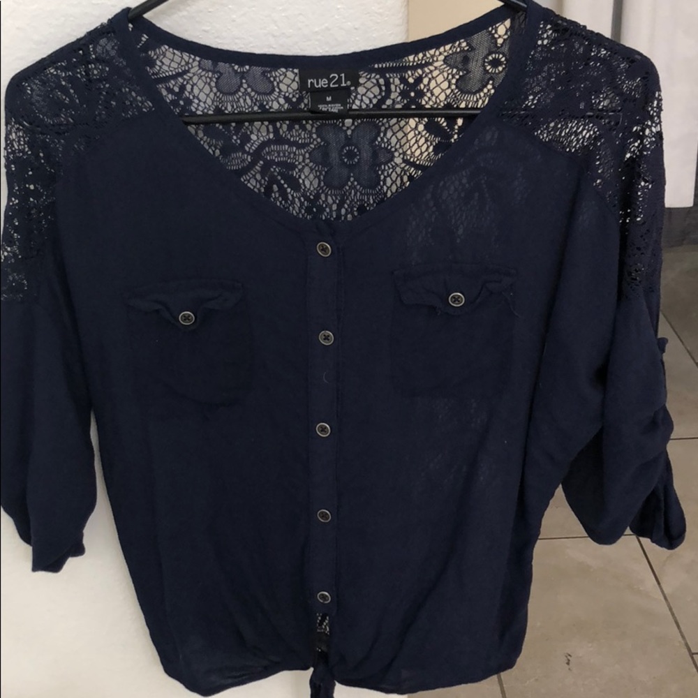 Dark blue blouse